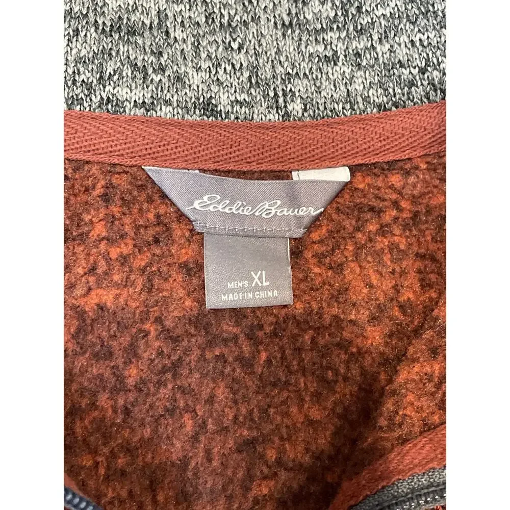 Eddie Bauer Mens Terracotta Quarter Zip Pullover Size XL